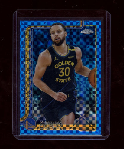 2025-26 Topps Chrome #201 Stephen Curry Blue X-Fractor