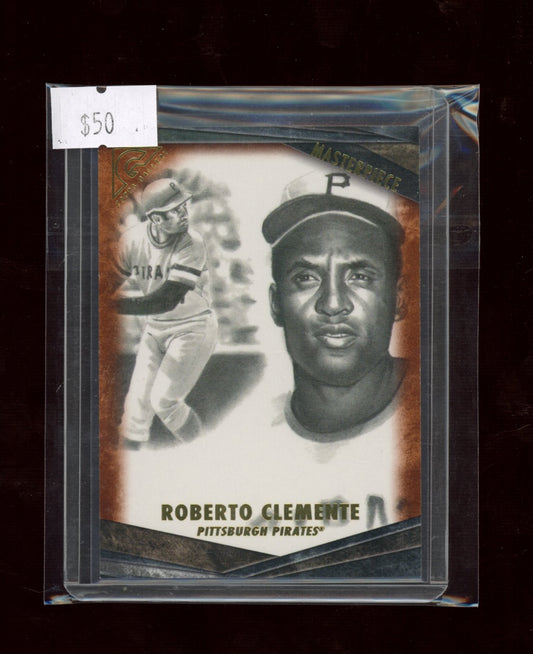 2018 Topps Gallery #M-21 Roberto Clemente Masterpiece Orange #/25