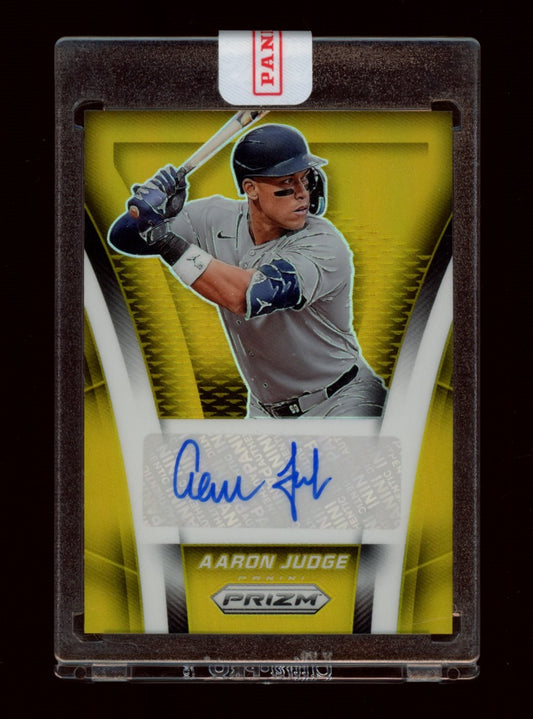 2025 Panini Prizm #TS-AJ Aaron Judge Throwback Signatures Gold Prizms #/10