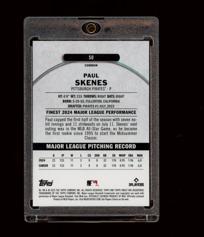 2025 Finest #50 Paul Skenes Orange Refractors #/25