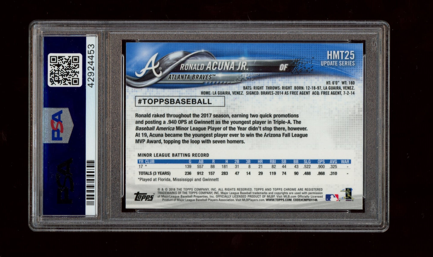 2018 Topps Chrome Update #HMT25 Ronald Acuna Jr. Update PSA 10