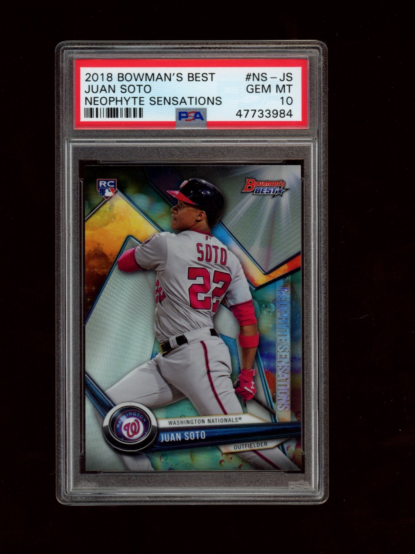 2018 Bowman'S Best Neophyte Sensations #NS-JS Juan Soto PSA 10