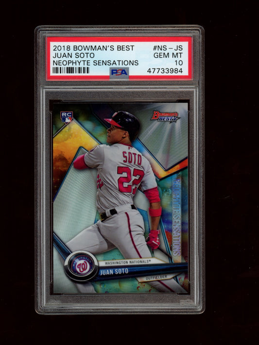 2018 Bowman'S Best Neophyte Sensations #NS-JS Juan Soto PSA 10