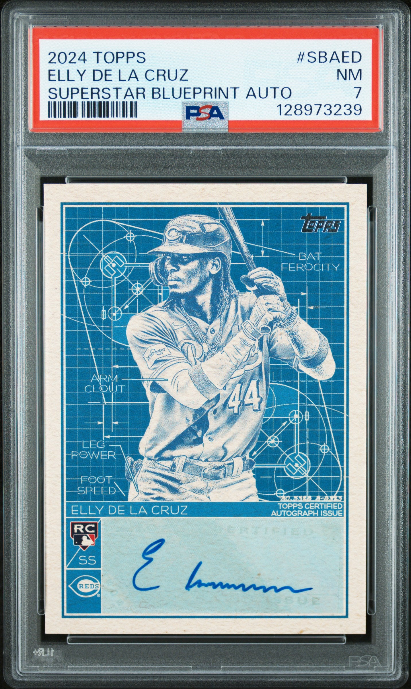 2024 Topps Superstar Blueprint Autographs #SBAED Elly De La Cruz PSA 7
