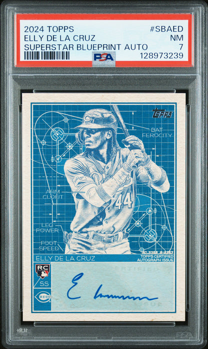 2024 Topps Superstar Blueprint Autographs #SBAED Elly De La Cruz PSA 7