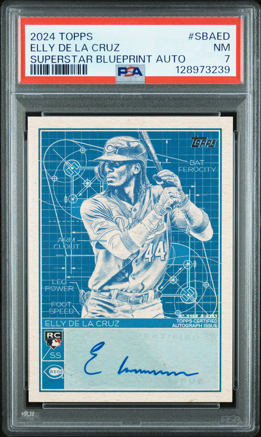2024 Topps Superstar Blueprint Autographs #SBAED Elly De La Cruz PSA 7