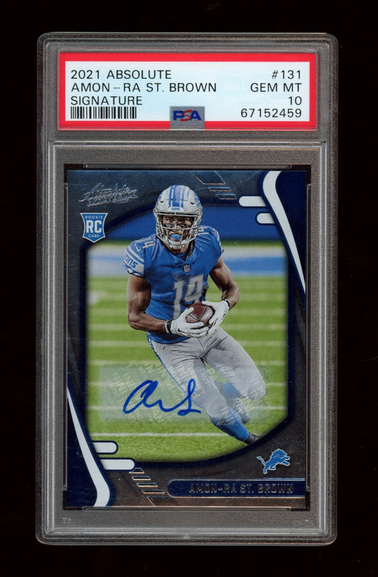 2021 Panini Absolute #131 Amon-Ra St. Brown Signature PSA 10