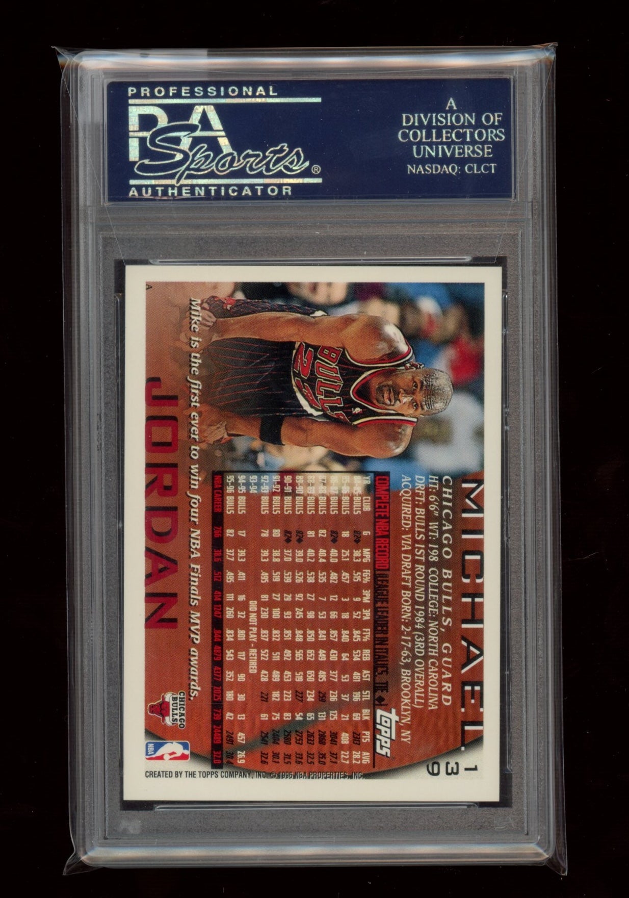 1996 Topps #139 Michael Jordan PSA 9