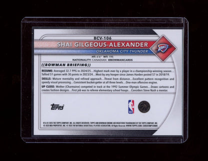 2025-26 Bowman #BCV-106 Shai Gilgeous-Alexander Metal Refractor #/100