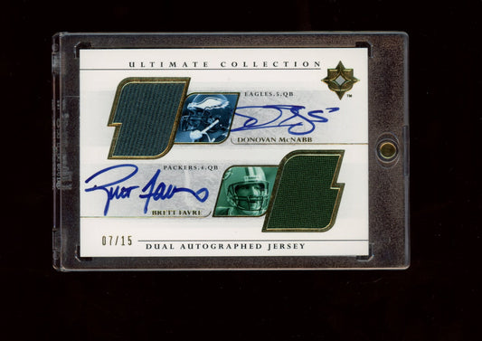 2004 Upper Deck Ultimate Collection #UGJS2-MF McNabb / Favre Dual Autos #/15