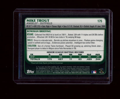 2011 Bowman Chrome #175 Mike Trout