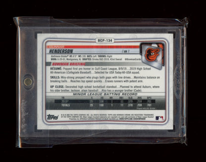 2020 Bowman #BP-134 Gunnar Henderson Prospects Red #/5 JSY #