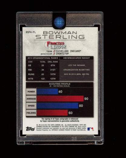 2014 Bowman Sterling #BSPA-FL Francisco Lindor Prospect Autographs