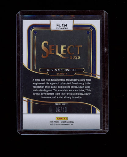 2025 Panini Select #124 Kevin McGonigle Gold Prizms #/10