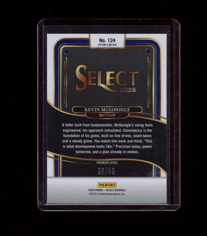 2025 Panini Select #124 Kevin McGonigle Orange Prizms #/49