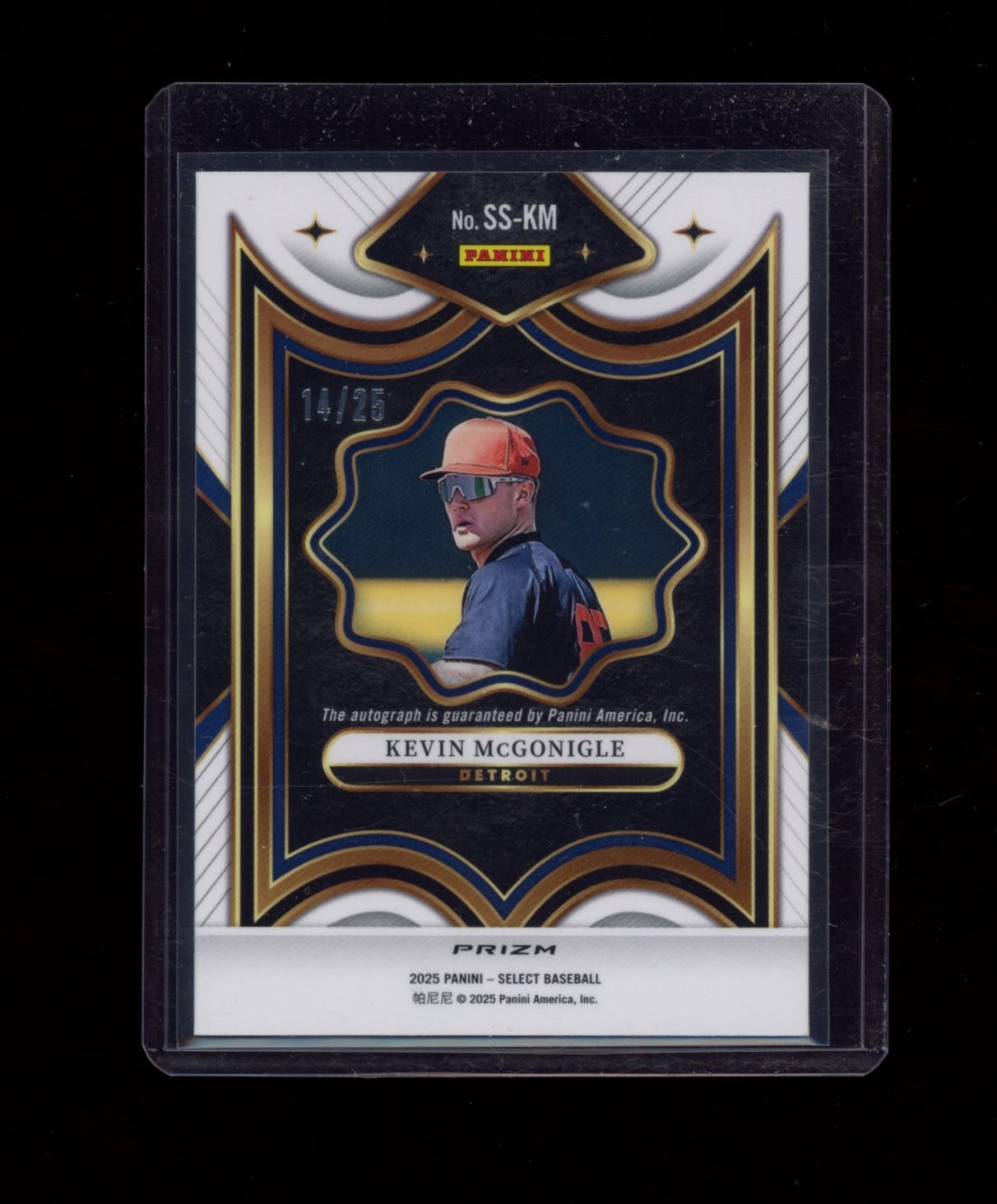 2025 Panini Select #SS-KM Kevin McGonigle Sig Selections Tie-Dye Prizm #/25
