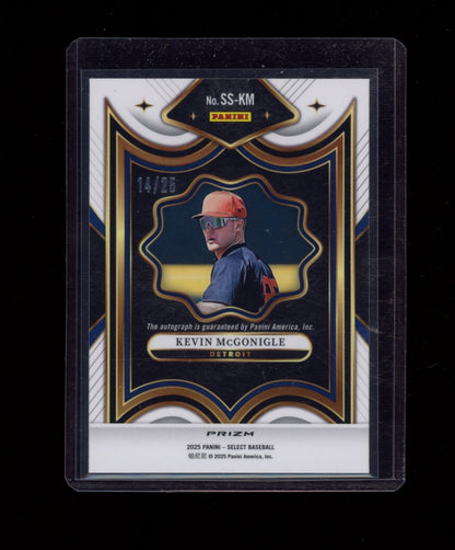 2025 Panini Select #SS-KM Kevin McGonigle Sig Selections Tie-Dye Prizm #/25