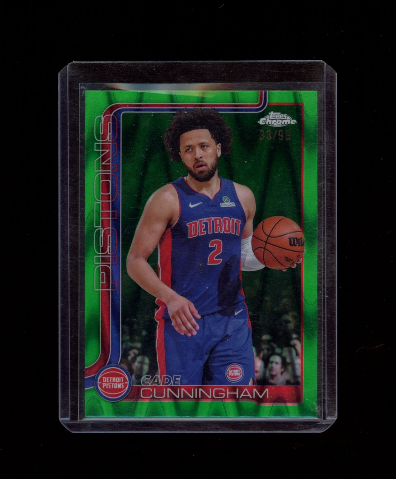 2025-26 Topps Chrome #88 Cade Cunningham Green RayWave Refractor #/99