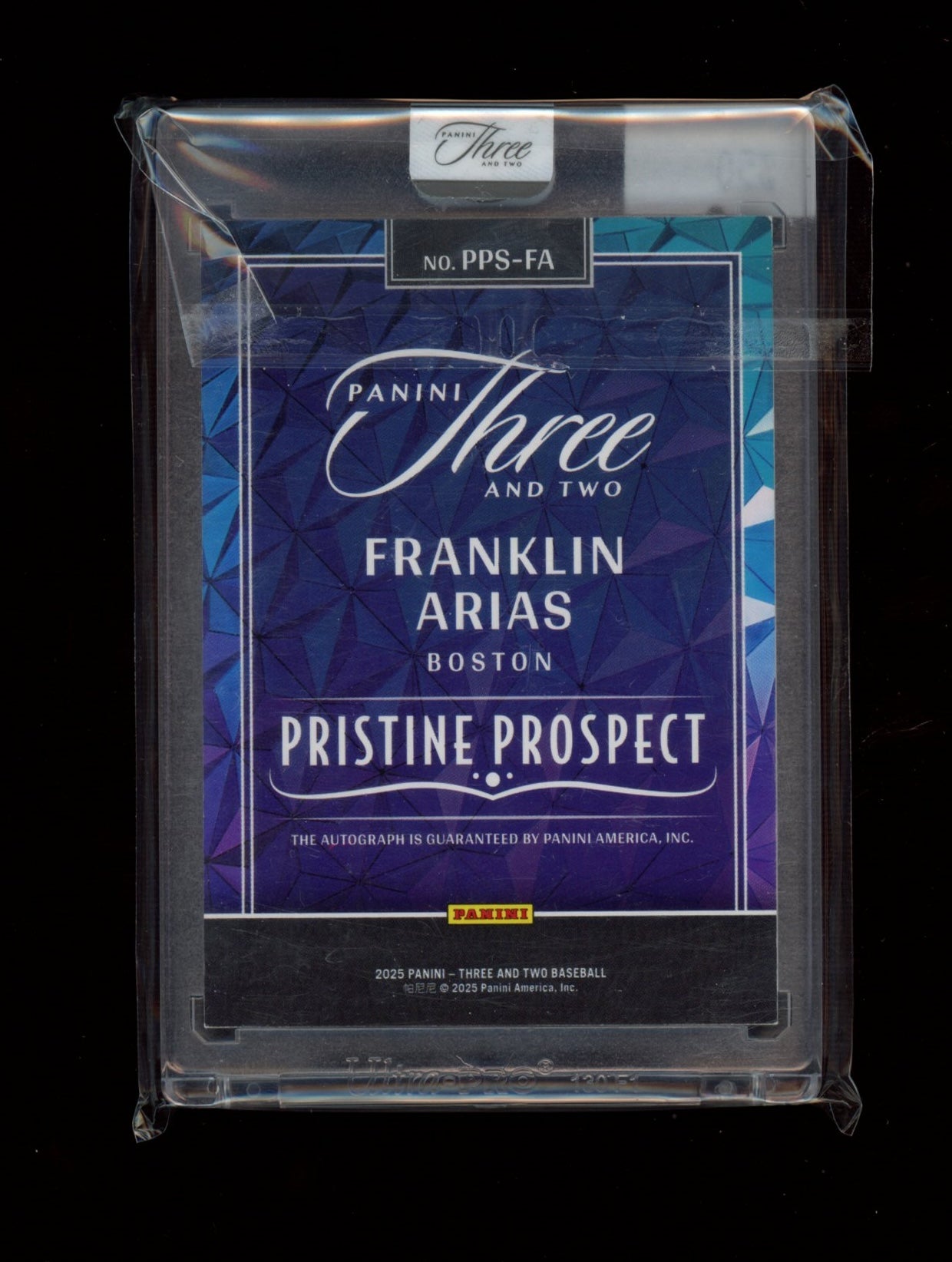 2025 Panini Three and Two #PPS-FA Franklin Arias Pristine Prospect Sig #/49