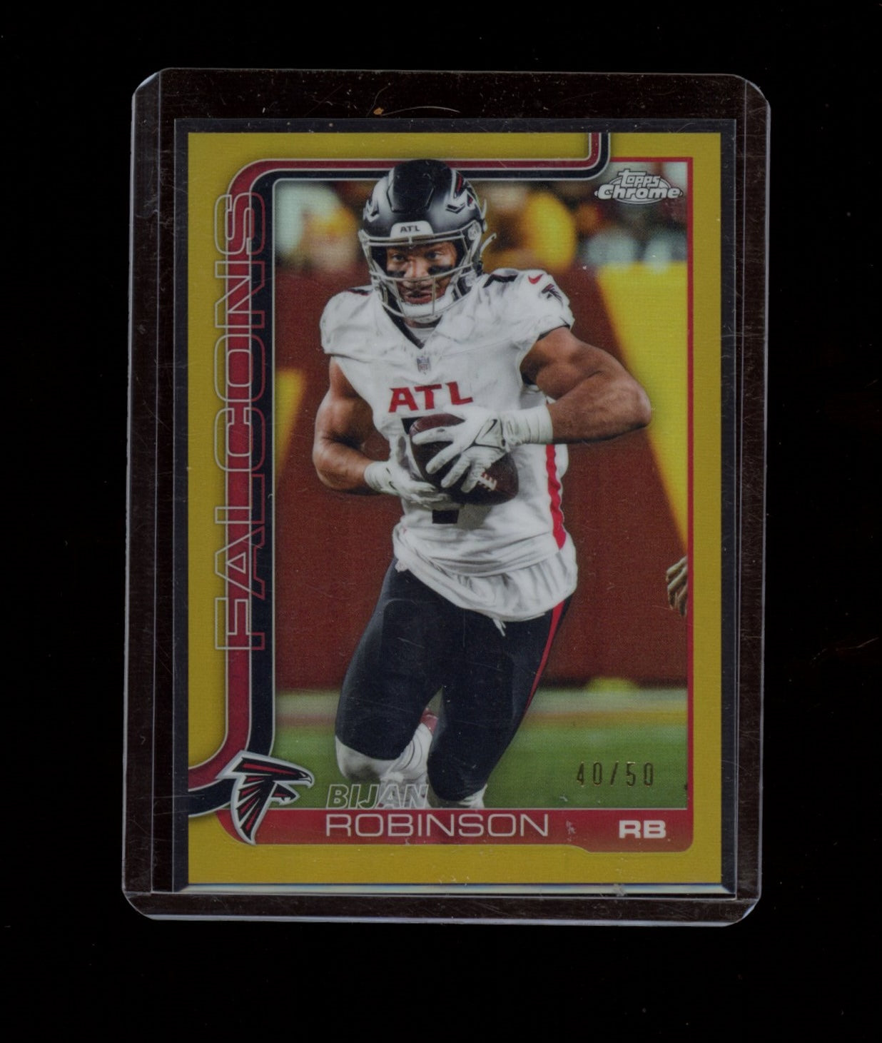 2025 Topps Chrome #16 Bijan Robinson Gold Refractor #/50