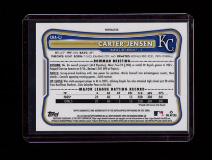2026 Bowman #CRA-CJ Carter Jensen Chrome RC Auto Refractor /499