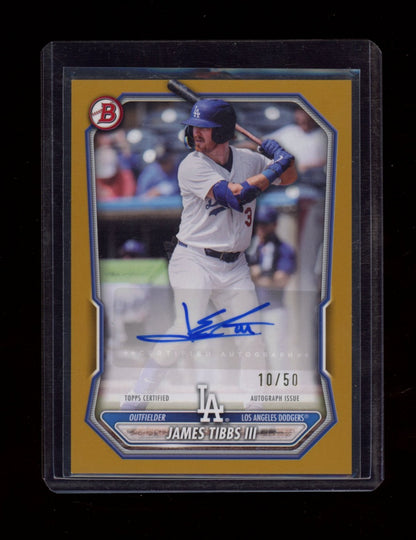 2026 Bowman #BPA-JT James Tibbs III Prospects Autograph Gold /50