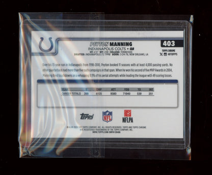 2025 Topps Chrome #403b Peyton Manning Gold Geometric Refractor #/50