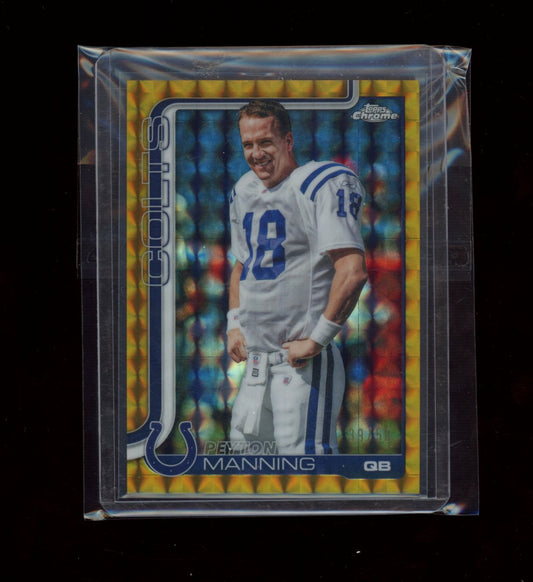 2025 Topps Chrome #403b Peyton Manning Gold Geometric Refractor #/50