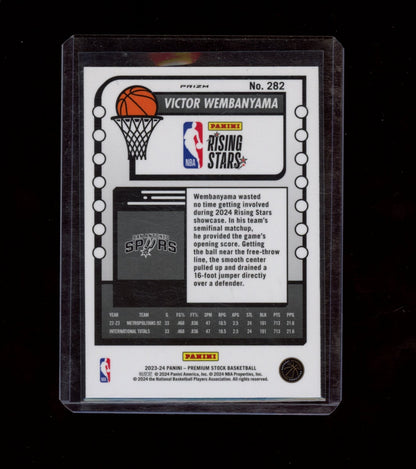 2023-24 Hoops Premium Stock #282 Victor Wembanyama Silver Prizm