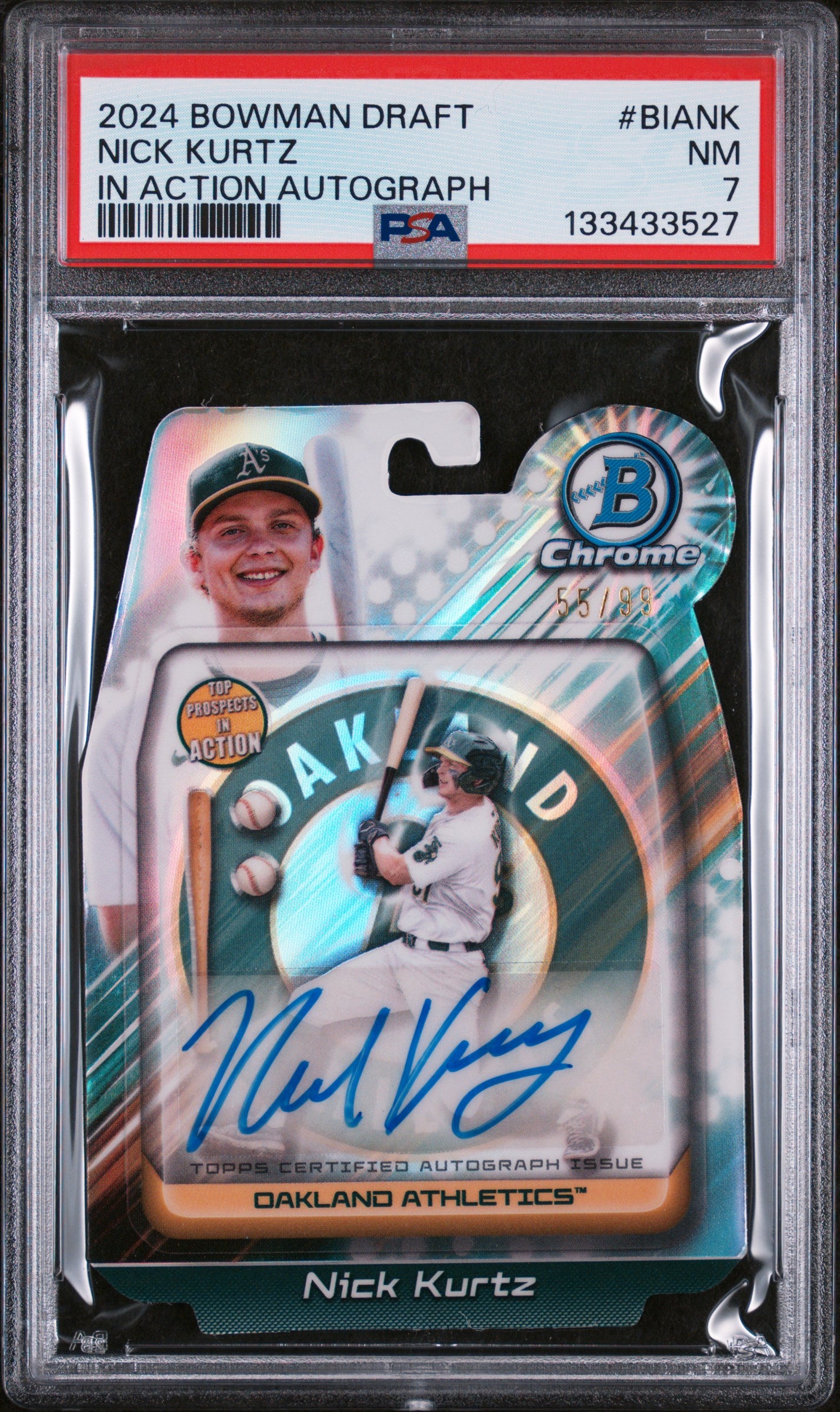 2024 Bowman Draft Bowman In Action Autographs #BIANK Nick Kurtz PSA 7
