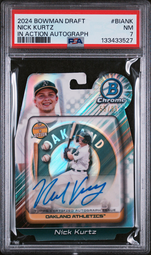 2024 Bowman Draft Bowman In Action Autographs #BIANK Nick Kurtz PSA 7