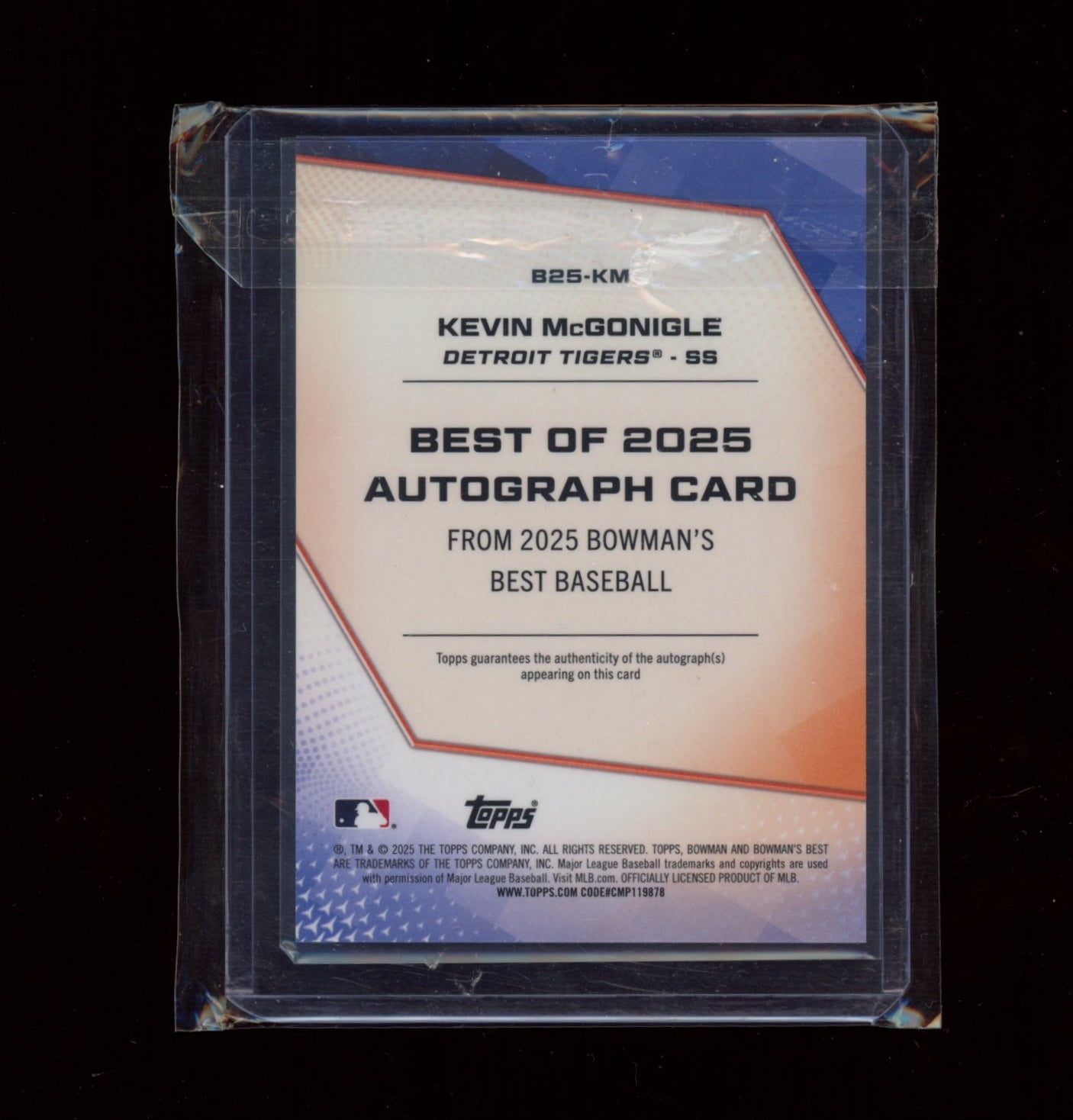 2025 Bowman's Best #B25-KM Kevin McGonigle Best of 2025 Autographs