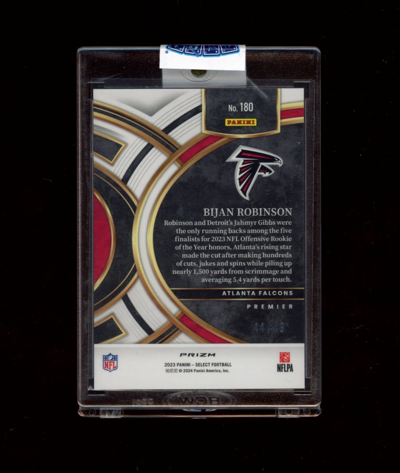 2023 Panini Select #180 Bijan Robinson Disco Red Prizms #/49