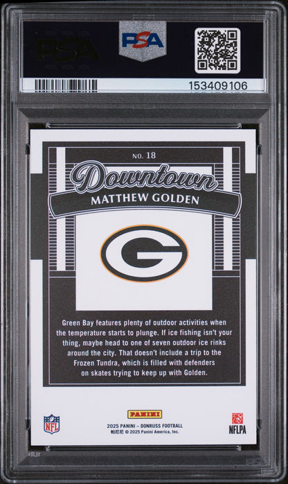 2025 Panini Donruss Downtown #18 Matthew Golden PSA 9