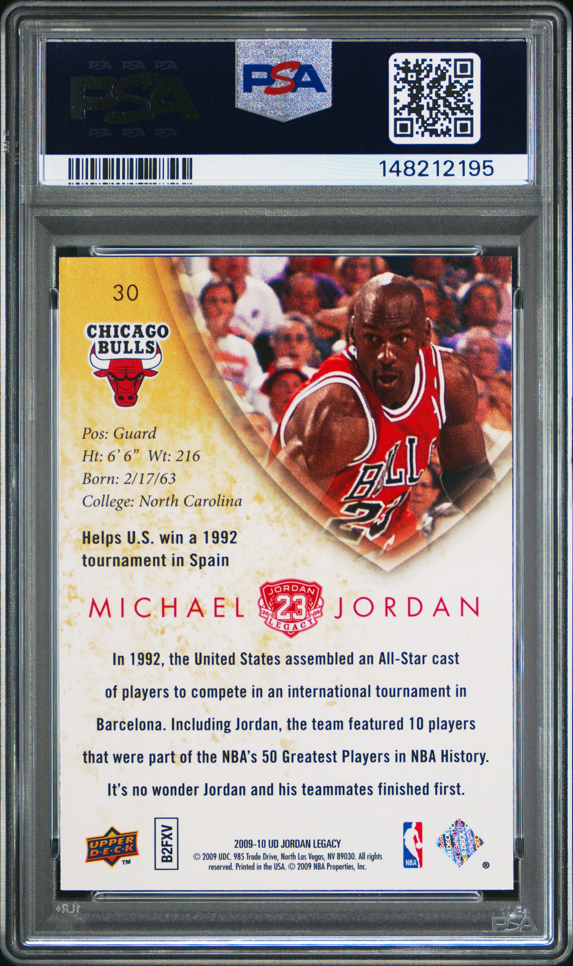 2009 Upper Deck Jordan Legacy #30 Michael Jordan PSA 10