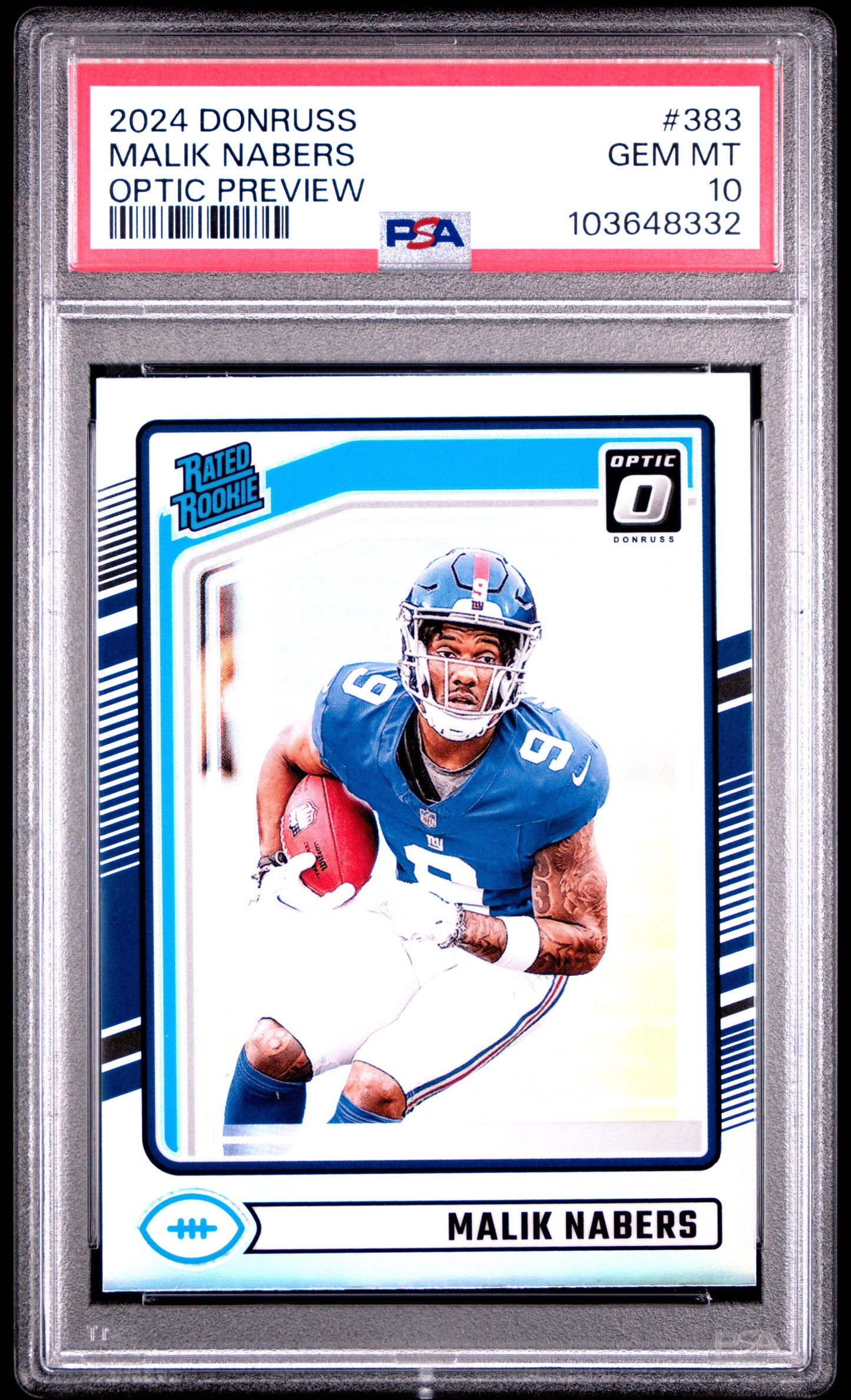 2024 Panini Donruss #383 Malik Nabers Optic Preview PSA 10