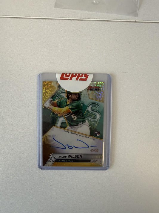 2025 Bowman's Best #B25-JAW Jacob Wilson Auto Gold Mini-Diamond Refractors #/50
