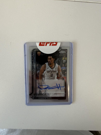 2025-26 Topps Chrome #TCAR-DH Dylan Harper Chrome Rookie Autographs