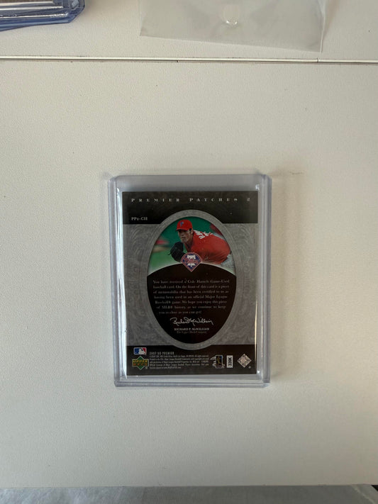 2007 Upper Deck Premier #PP2-CHa Cole Hamels Premier Patches 2 (Dual) #/75