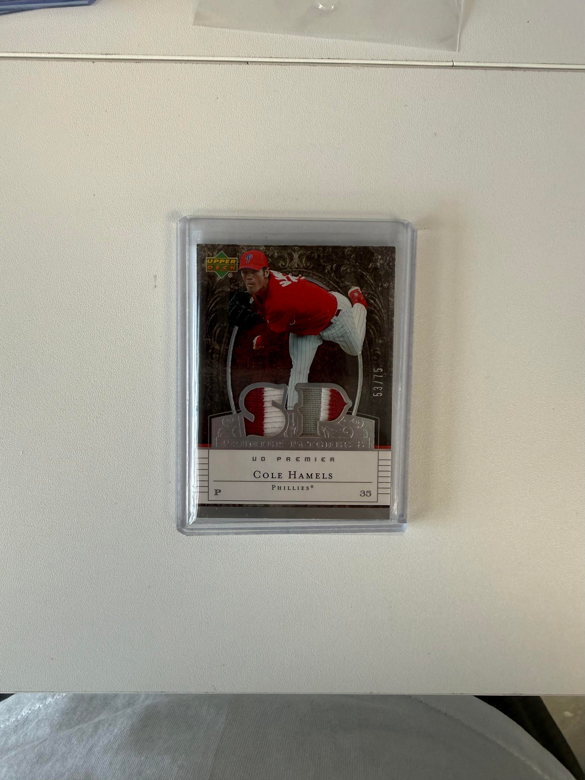 2007 Upper Deck Premier #PP2-CHa Cole Hamels Premier Patches 2 (Dual) #/75