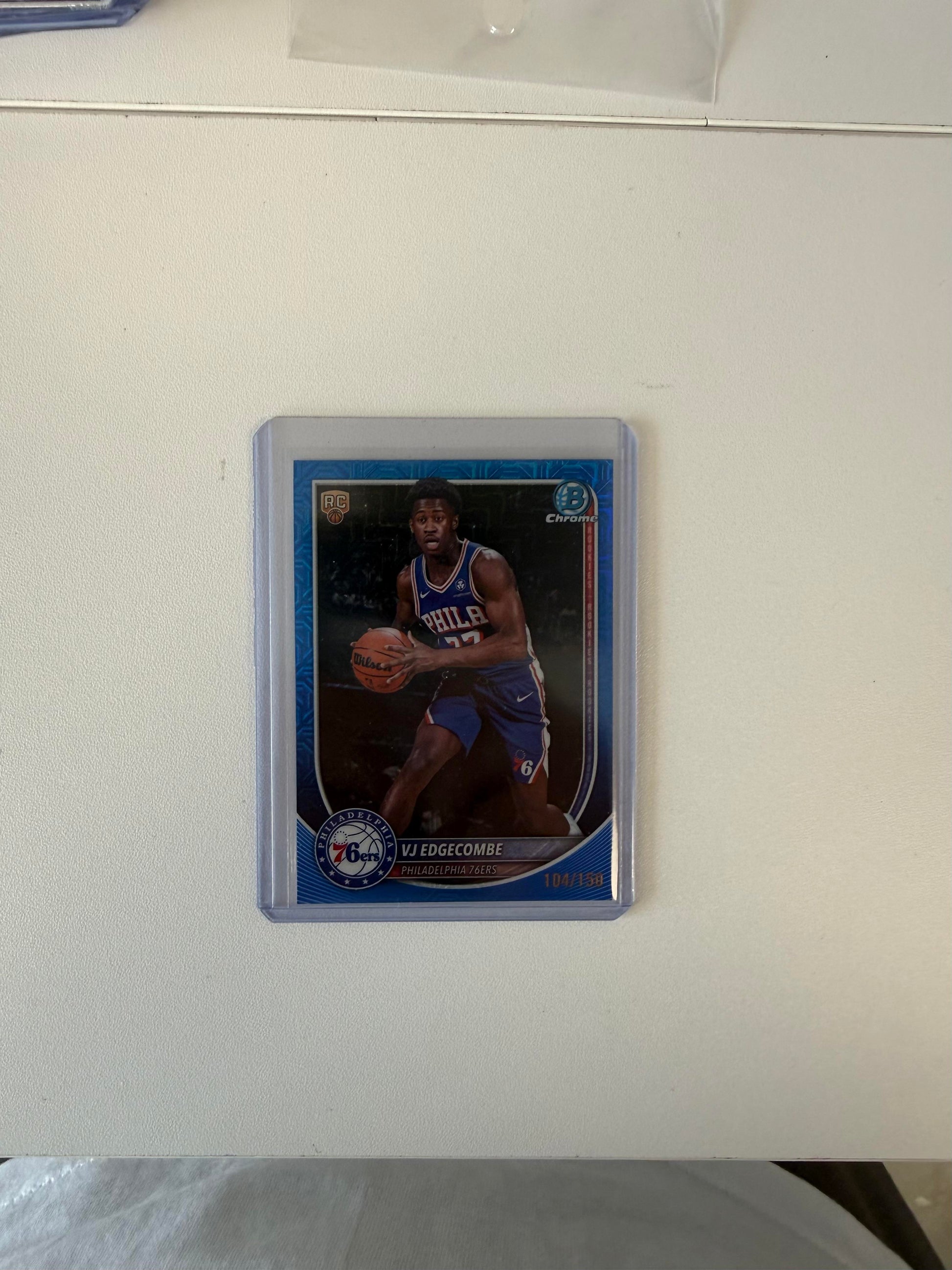 2025-26 Bowman #BCV-3 VJ Edgecombe Chrome Blue Mojo Refractor #/150