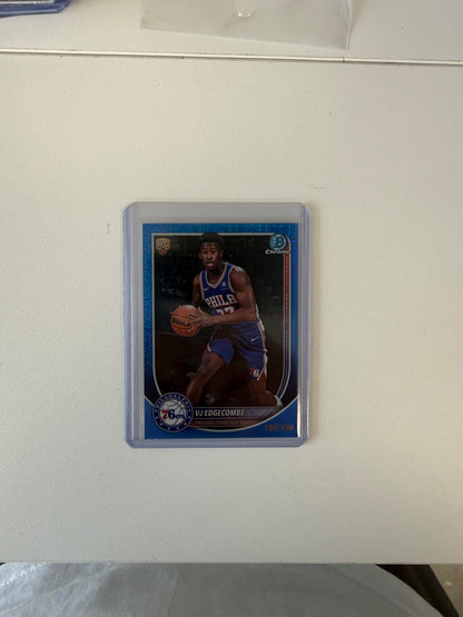 2025-26 Bowman #BCV-3 VJ Edgecombe Chrome Blue Mojo Refractor #/150