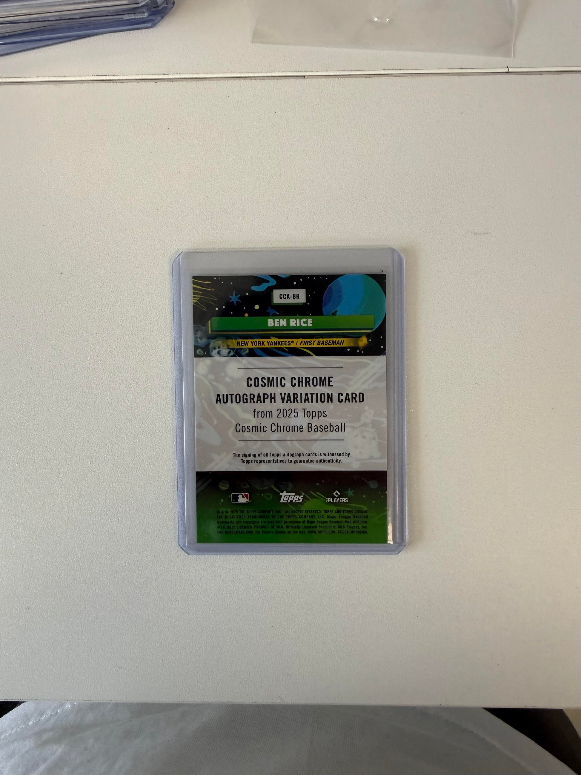 2025 Topps Chrome Cosmic #CCA-BR Ben Rice  Auto Gold Interstellar Refractor #/50