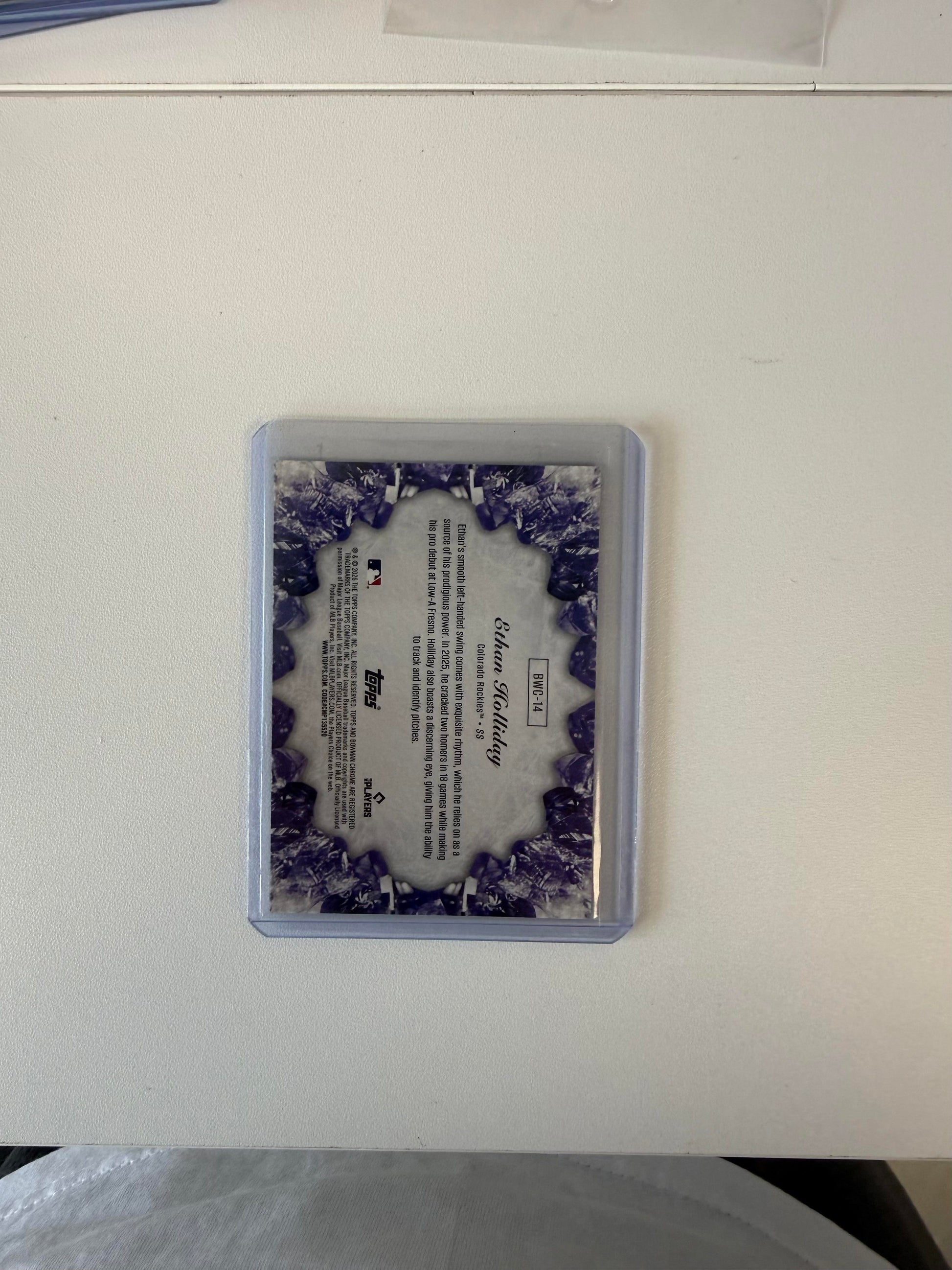 2026 Bowman #BWC-14 Ethan Holliday Crystallized Gold Refractor #/50