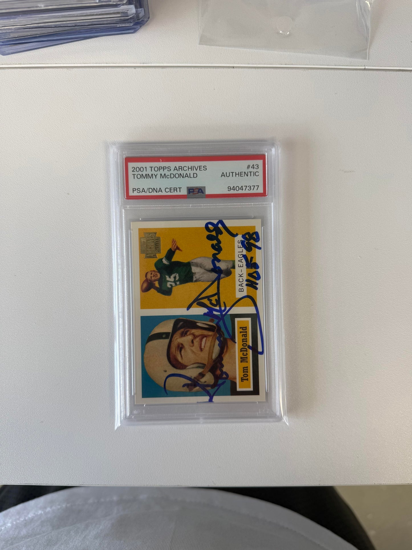 2001 Topps Archives #43 Tommy McDonald Autograph PSA Auth
