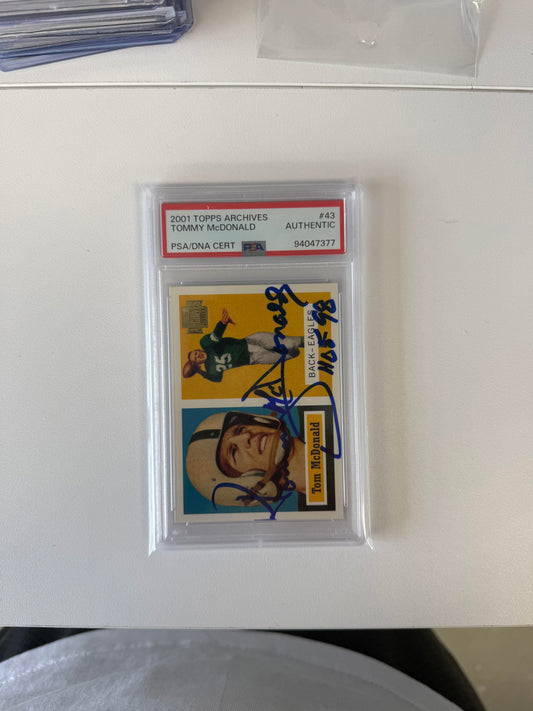 2001 Topps Archives #43 Tommy McDonald Autograph PSA Auth