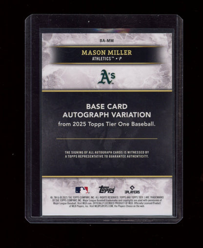 2025 Topps Tier One #BA-MM Mason Miller Base Tier 2 Autographs