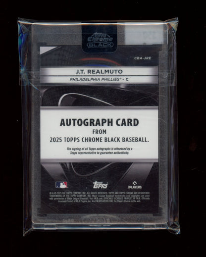 2025 Topps Chrome Black #CBA-JRE J.T. Realmuto Autographs Gold Refractors #/50