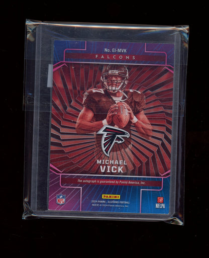 2024 Panini Illusions #EI-MVK Michael Vick Elusive Ink Gold #/25
