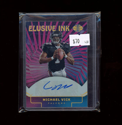 2024 Panini Illusions #EI-MVK Michael Vick Elusive Ink Gold #/25